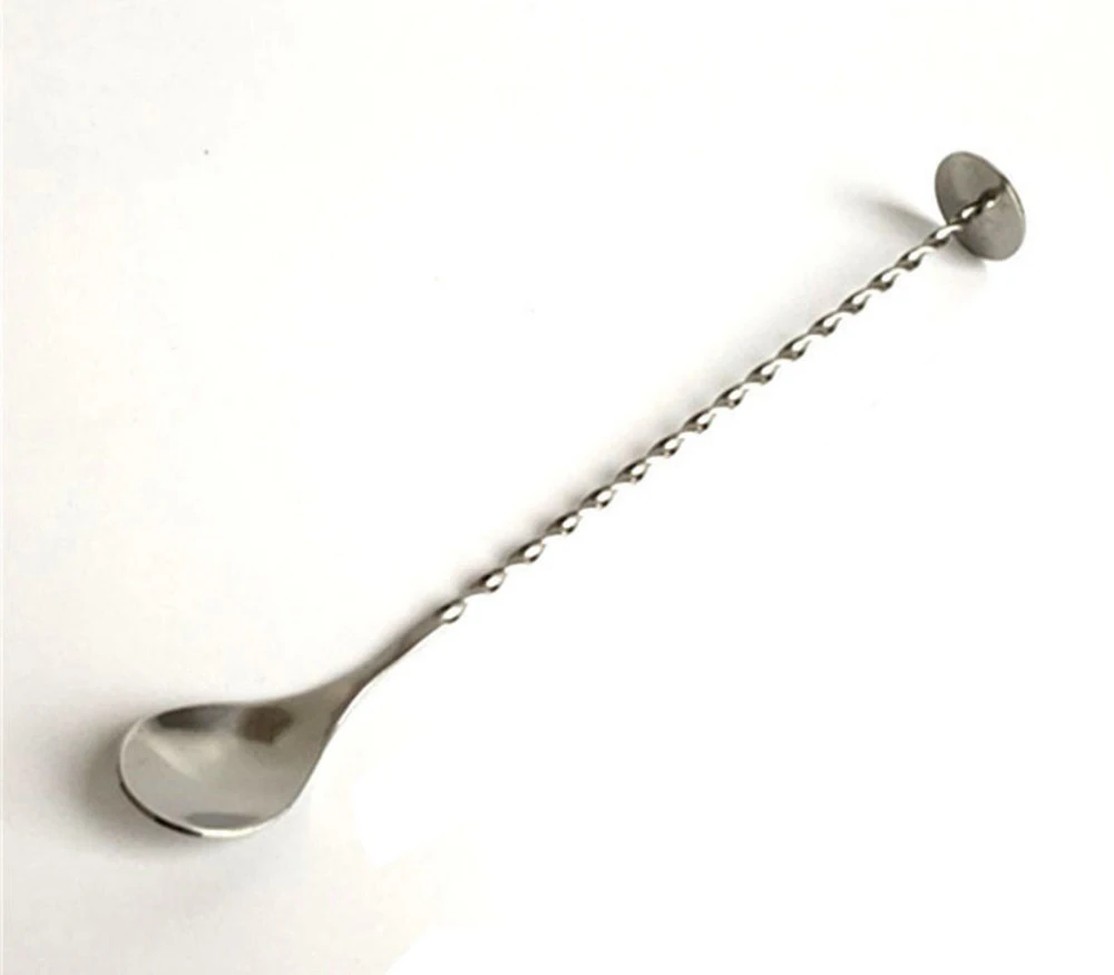 Spoon Нержавеющая сталь шейкер миксер напиток Стрейнер-Боярышник щипцы для льда ложка мерный стакан бармена барные инструменты комплект - Цвет: Spoon