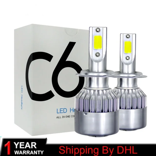 

C6 LED Car Headlights 72W 8000LM COB Auto Headlamp Bulbs H1 H3 H4 H7 H11 880 9004 9005 9006 9007 Car Styling Lights