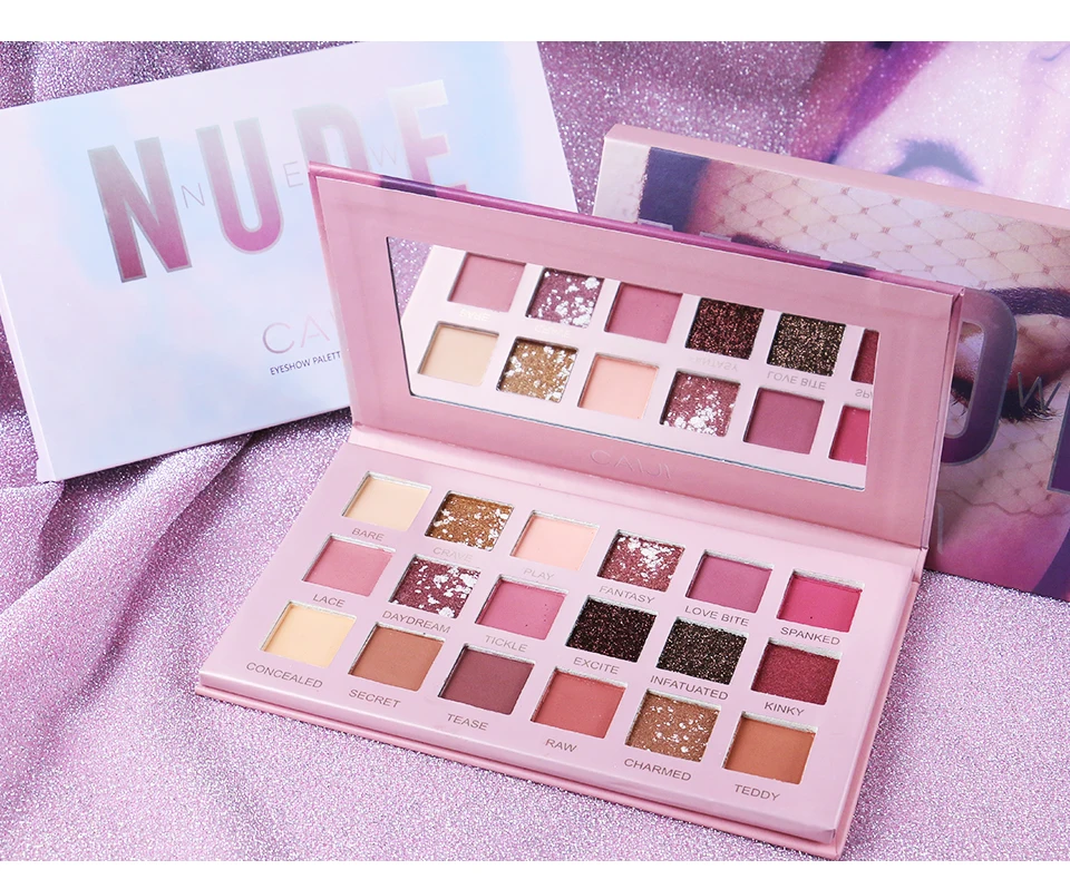 Beauty New Nude Eyeshadow Pallete металлические блестящие тени для век легко надеваются палитра для макияжа глаз 18 цветов палитра для макияжа yeux