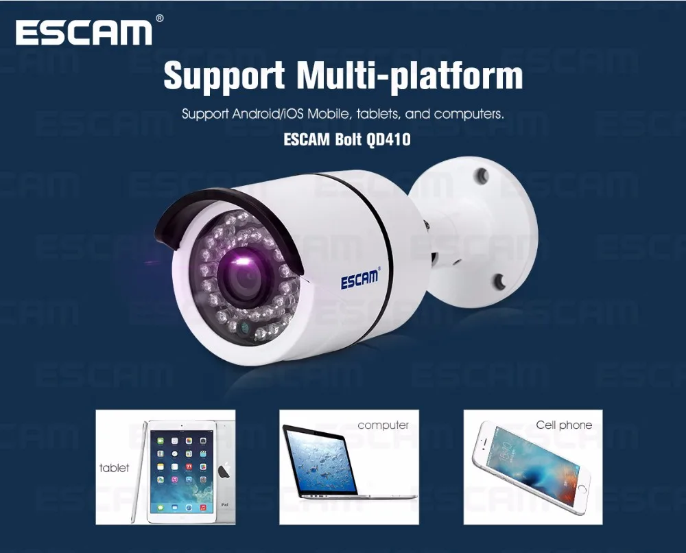 Escam Bolt QD410 IP камера 4MP H.265 Onvif P2P IR наружная камера наблюдения, камера ночного видения, водонепроницаемая ip66 CCTV камера