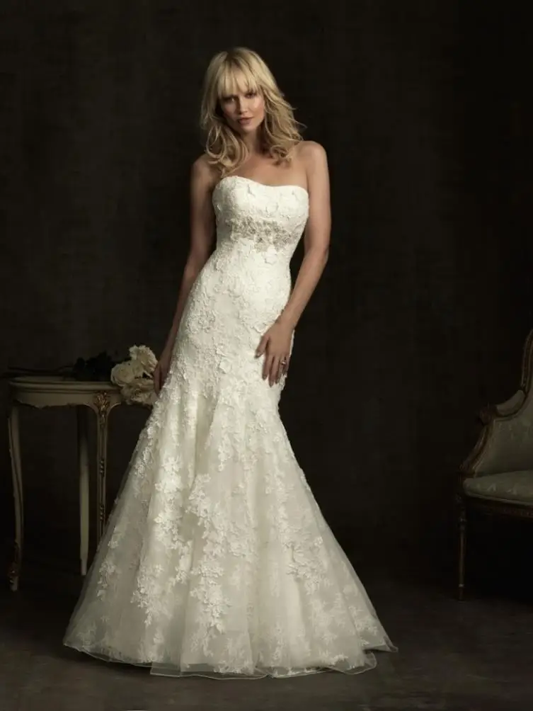 

free shipping 2015 new design vestidos de festa longo mermaid lace appliques customize sweetheart handmade ivory wedding dress