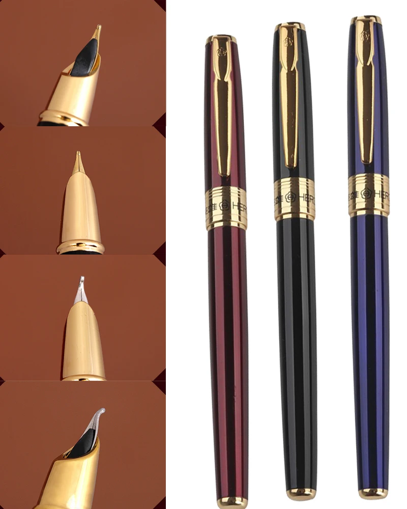  Fountain pen Curved or Straight Hooded Nib 3 colors to choose HERO 2017 offec and school  Top-rated stationery Free Shipping
