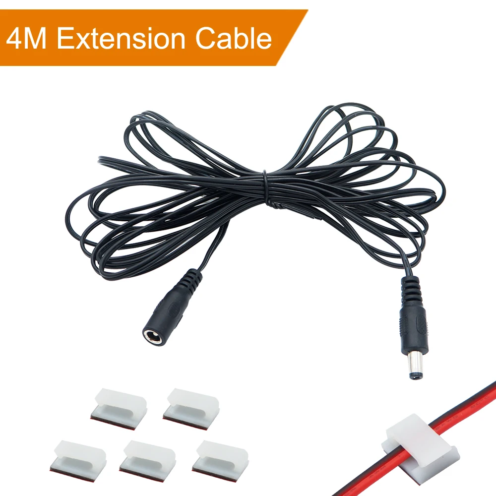 

UnvarySam DC Extension Cable DC5521 Male to Female Adapter for LED Light Stripe CCTV Camera Router with Wire Holders