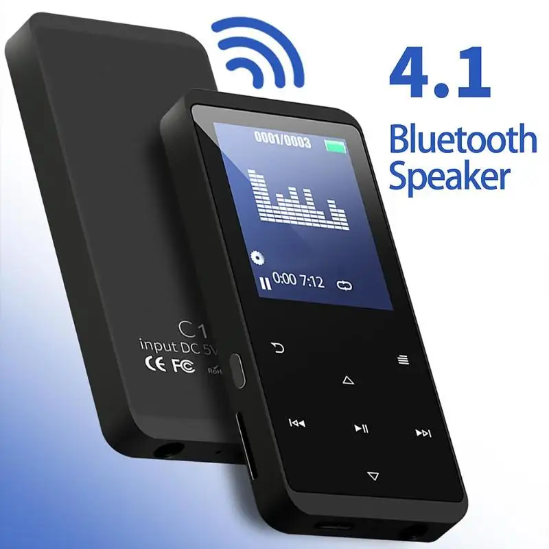 ALLOYSEED Mini C15 Bluetooth 4,1 MP4 плеер HiFi MP3 плеер Медиа Видео FM радио металлический рекордер 8G/16G аудио музыкальный рекордер ручка