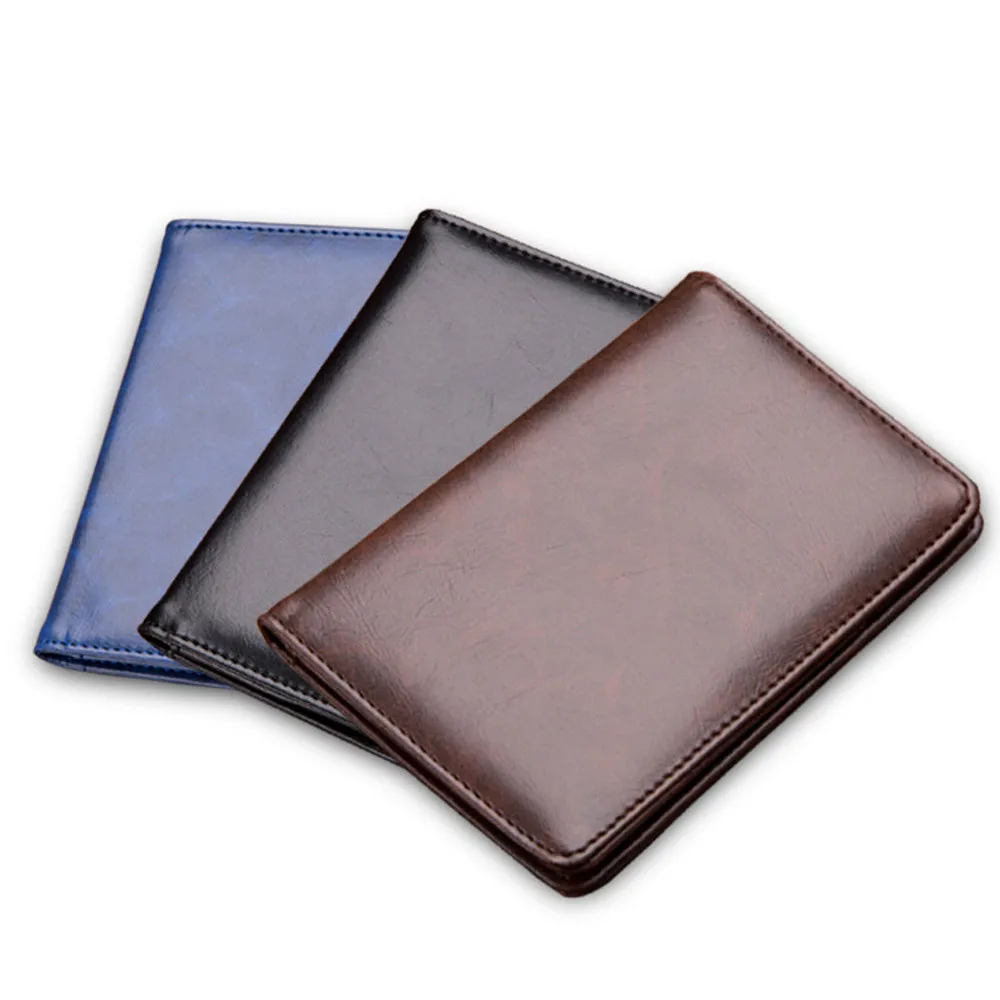 

2019 New Vintage Passport Holders Men Synthetic PU Leather Solid Wallet Pocket Credit Card Clutch Bifold Purse Standard Wallets
