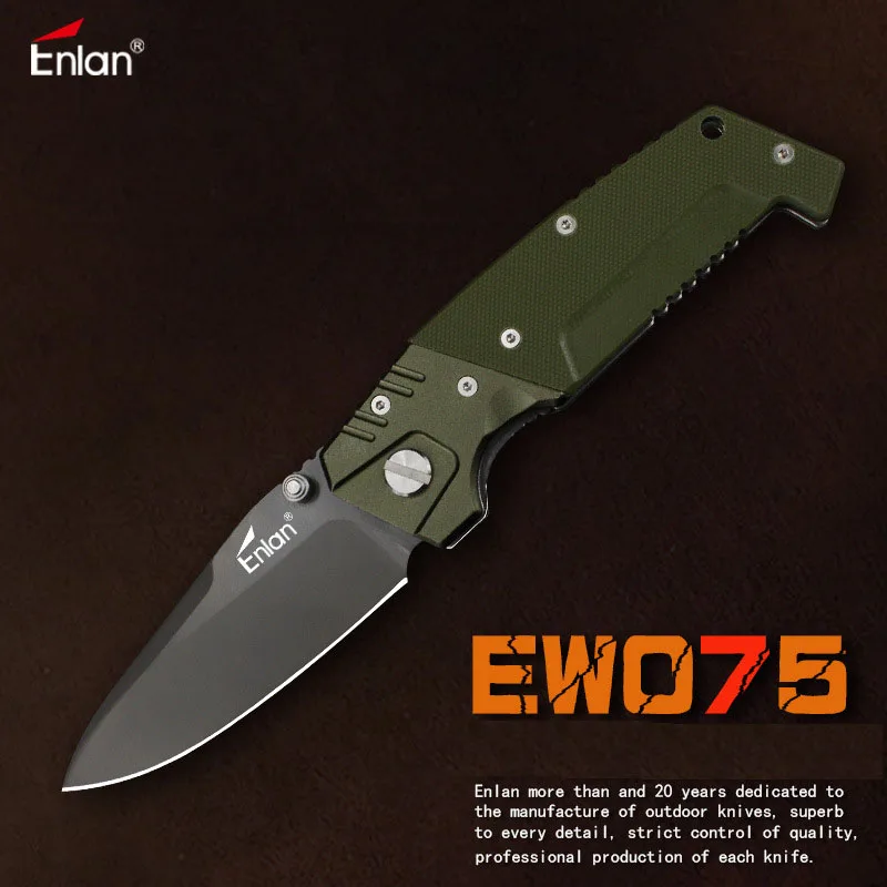 Складной нож ENLAN EW075 8Cr13Mov G10 с ручкой карманный тактический для кемпинга выживания