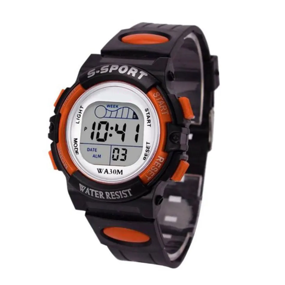Цифровые часы модные простые спортивные Будильник с датой часы Multi функциональный детский цифровые светодиодные спортивные часы подарок
