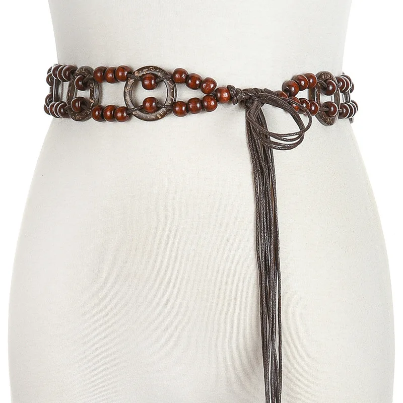 Bohemian Weave Rope Belt For Women Boho Hand Made Personality Beads