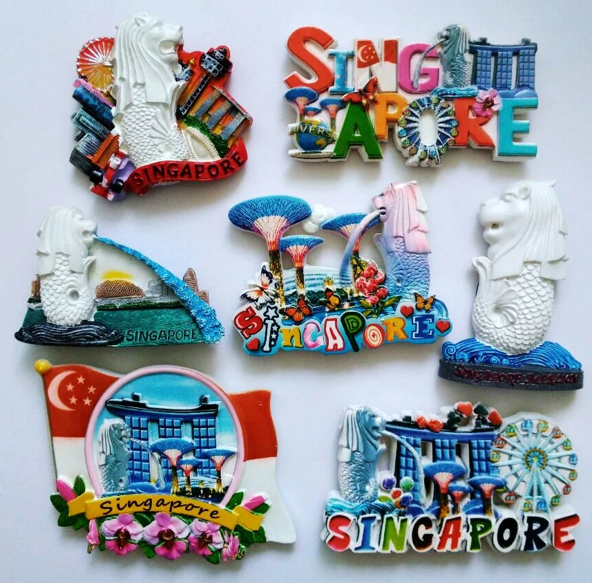 High Quality Flag Of Singapore Merlion 3D Fridge World Tourism