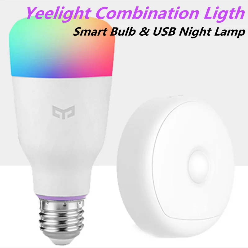 

Yeelight Colorful Smart LED Bulb E27 USB Powered Photosensitive and Infrared Body Sensor Small LED Night Light Combination Lamp