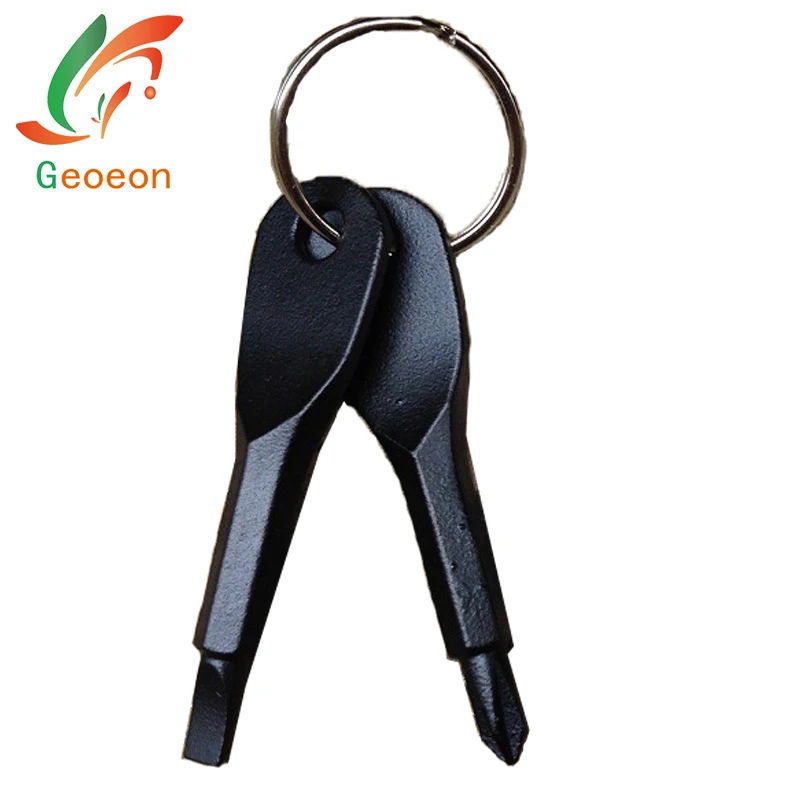1Set Outdoor Stainless Tool Multi-function Key Screwdriver Gear With Key Chain New Cross+Word Screwdriver A39