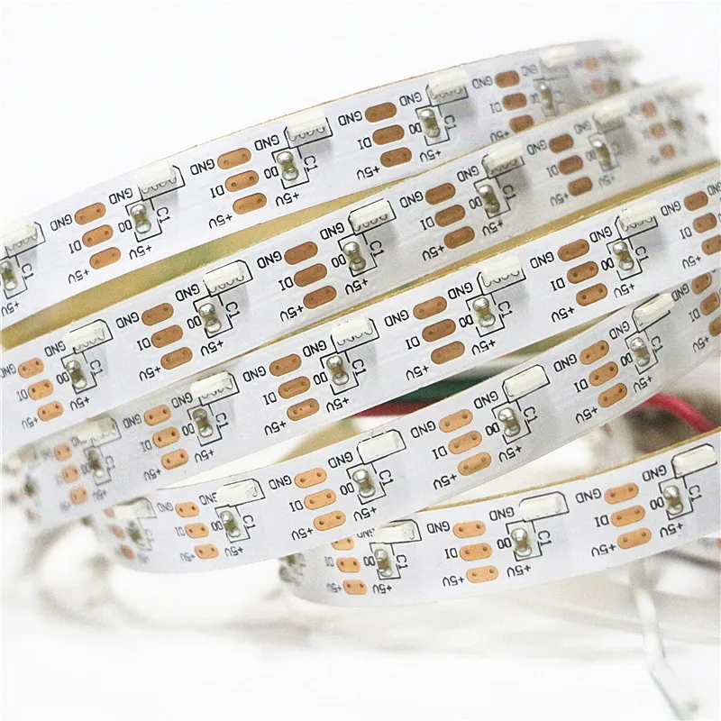 

DC5V individually addressable 60leds/m 10mm wide SK6812 Pixel IC Controlled side emitting digital LED strip Light White PCB IP30