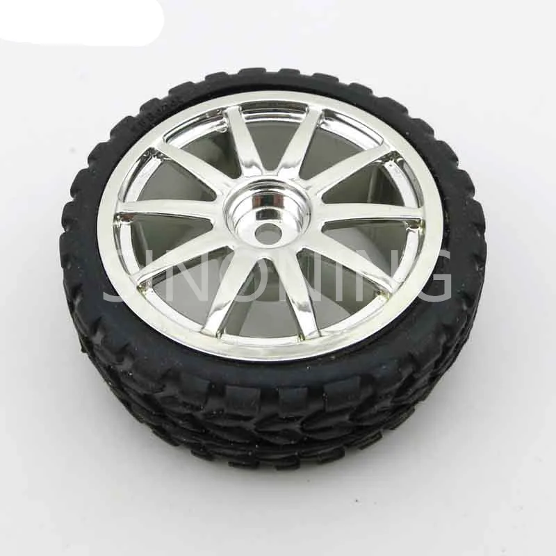 

65mm hexagonal hole toy wheel tire for robot car chassis rubber wheel