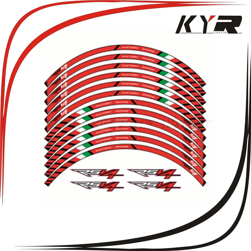 12 X толстый край внешний обод наклейки в полоску колесные наклейки подходят APRILIA RSV4 17''