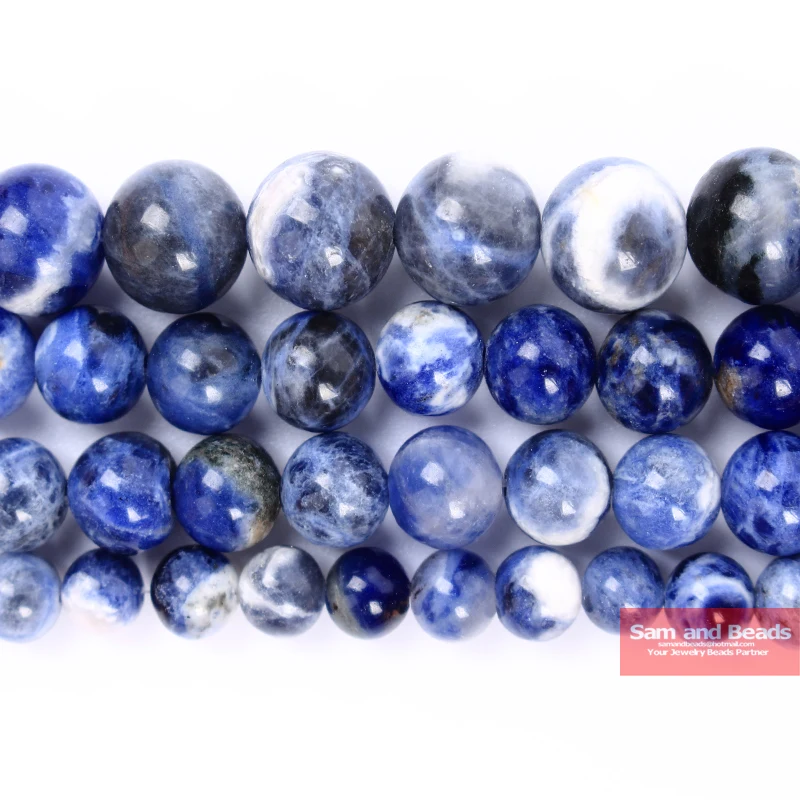 

Free Shipping Natural Stone Sodalite Loose Round Beads For Jewelry Making Strand 15" 4 6 8 10 12mm Pick size SLB01