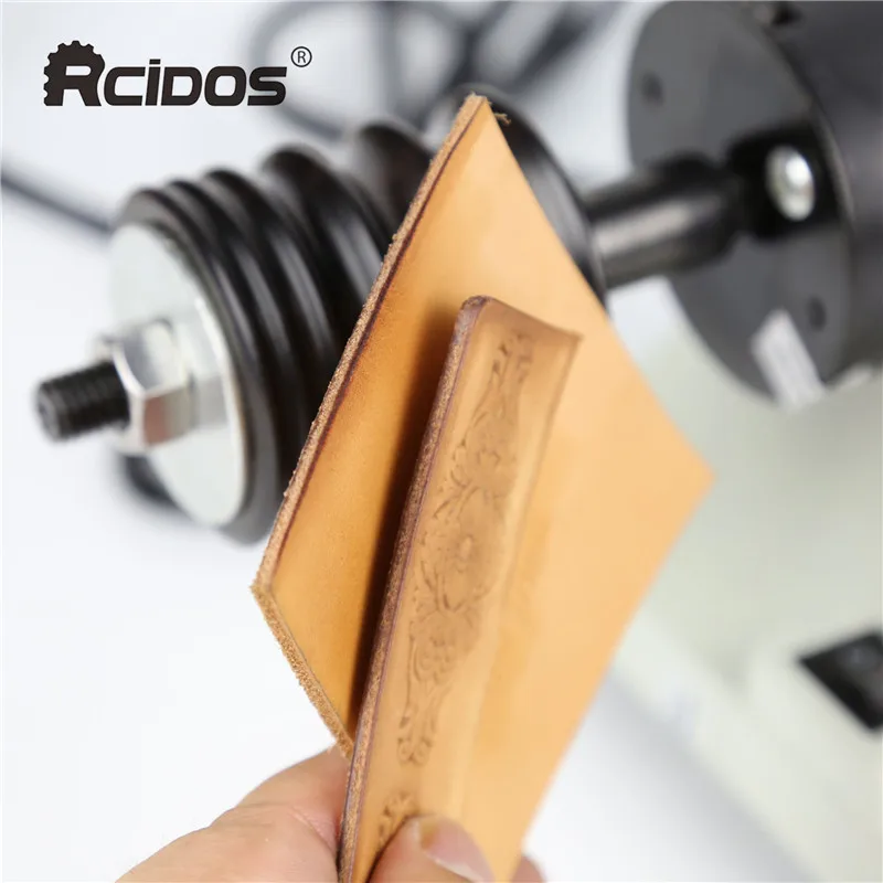 RCIDOS Sandalwood grinder 5 mills(4/6/10/13/15mm) Ebony Wood leather tip side border burnisher, leather side polish wood wheel