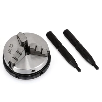 

New 2.5inch 3 Jaw Lathe Chuck Set 63mm Chuck with 2Pcs Lock Rods For M14 Metalworking Machine Accessories Tools