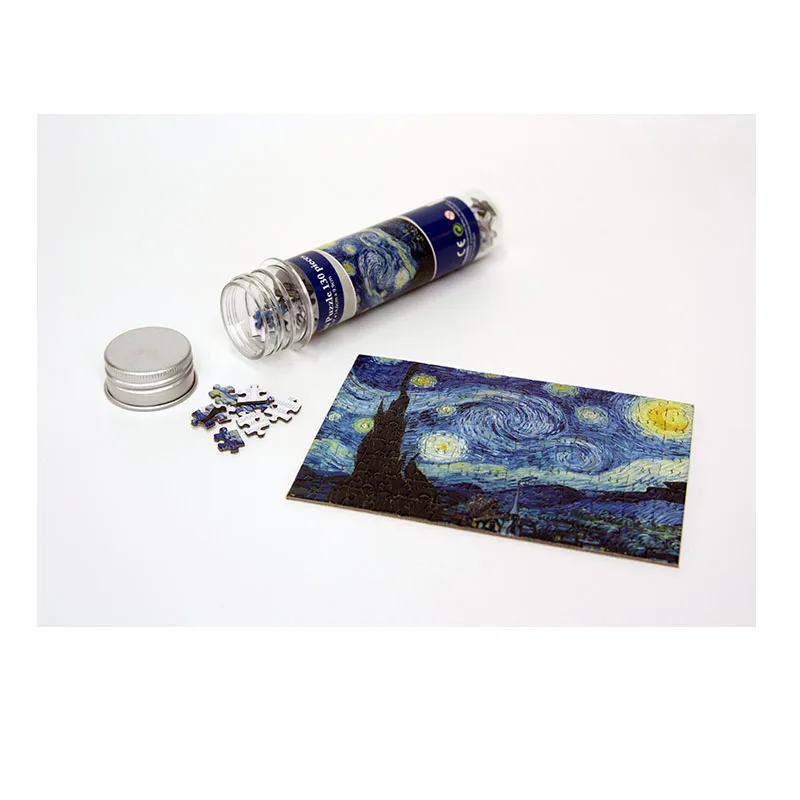 

Mini Pocket Test Tube Landscape Oil Painting Jigsaw Puzzle 130 Adult Cartoon Children's Educational Toys Decompression Gift