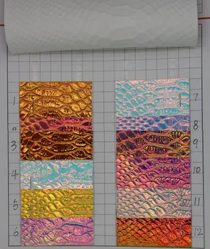 

laser snake artificial leather PU material holographic leather material wholesale for handbag, decoration