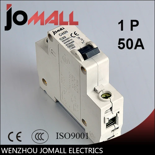 

C45N 1 pole 50A C type mini circuit breaker mcb