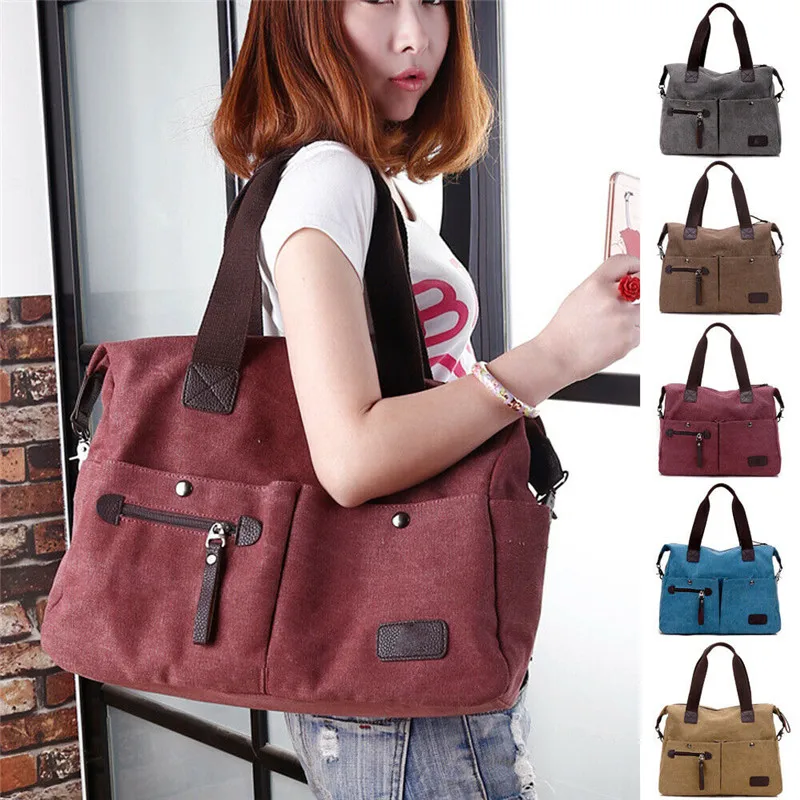 

New Women Bag Canvas Military Satchel Handbag For Lady School Laptop Shoulder Messenger Corssbody Bag Waterproof Fashion