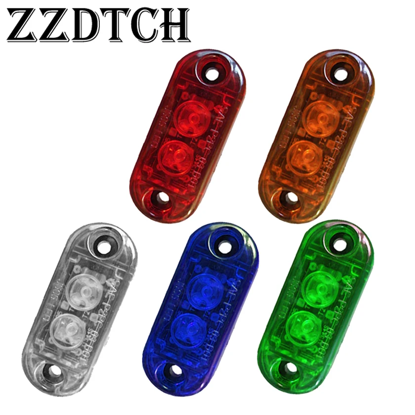 

ZZDTCH 10pcs 10-30V 2 Led Truck Side Marker Lights Vans Truck Trailer Bus lights