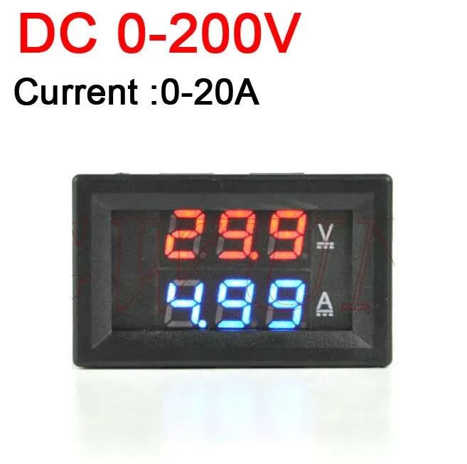 

DC 200V 20A DC Voltmeter Ammeter Combo 3Bit 0.28" LED Dual Display Voltage Current Indicator VOLT Amp Panel Meter 5V 12V CAR