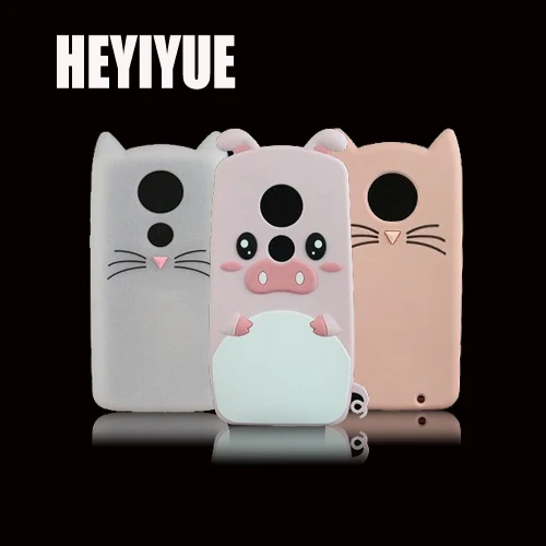 

Hot 3D Silicon Pig Cat Cartoon Soft Phone Back Skin Case Cover for Motorola Moto G5 G6 E5 E4 Plus G6Play G5S