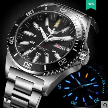 

Yelang Men Automatic Watch Tritium T100 Japan TOP Movement 24Jewels Swim Diver Watch WR300M