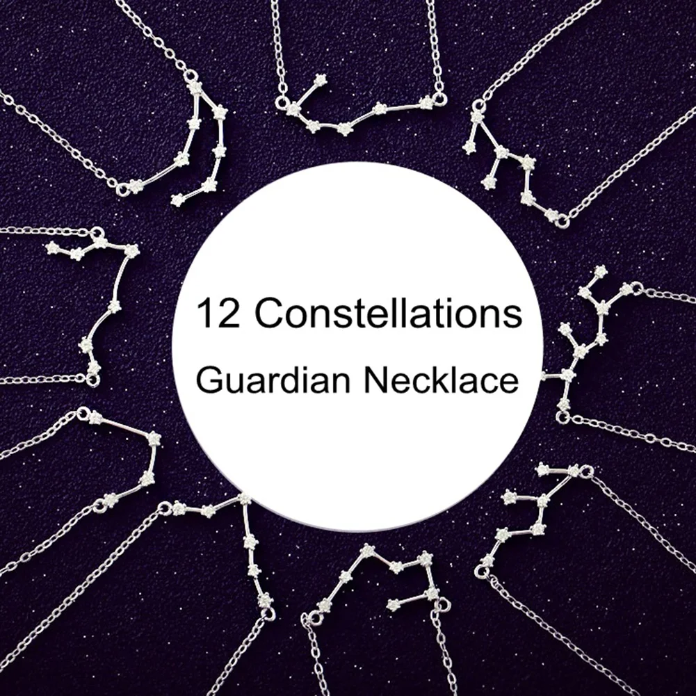 

Shiny Rhinestone Women Horoscope Astrology Constellation Sign Guardian Necklace
