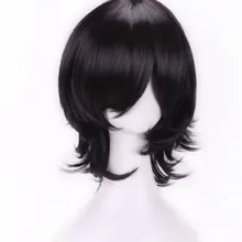 Fei-Show Syntheitc термостойкие волокна короткие волнистые черные волосы парик костюм мультфильм ролевой косплей салон вечерние Женщины студента боб парик