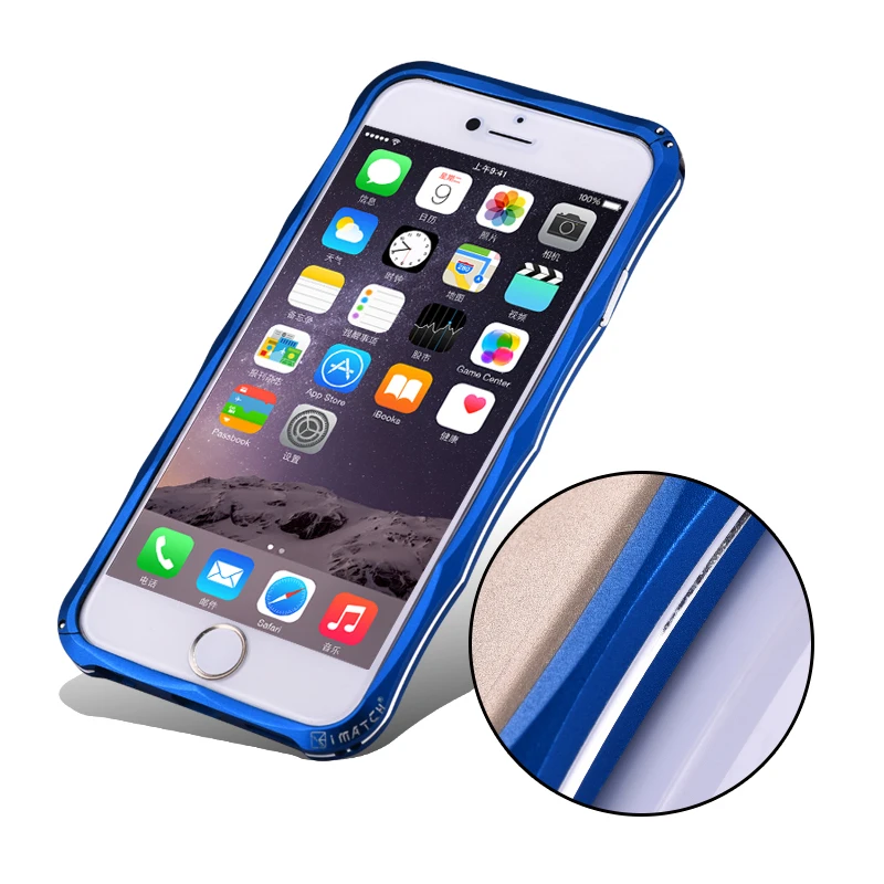 iMatch бампер чехол для iPhone 6 6s/6s Plus чехол изысканный ромбовидный Алюминиевый металлический корпус бампер Невидимый держатель