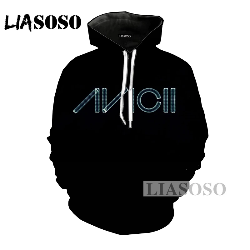 LIASOSO, Зимняя мода для мужчин и женщин, 3D принт, DJ певица Avicii, толстовка в стиле хип-хоп с длинными рукавами, толстовка, повседневный Забавный пуловер, A029-04 - Цвет: 9