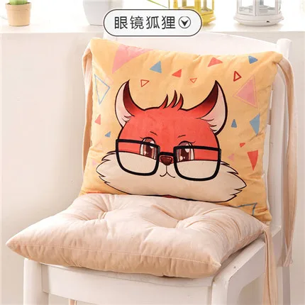 Мультяшные сиамские подушки для стула для кухни, подушки для офисного стула, красочные диванные подушки, разноцветные подушки для спинки и сиденья - Цвет: 23 yan jing hu li