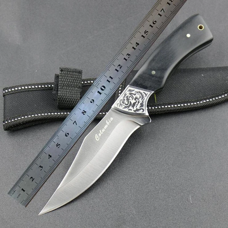 Wizard K81 Fixed Blade Knife Wood Handle Outdoor Survival Tactical