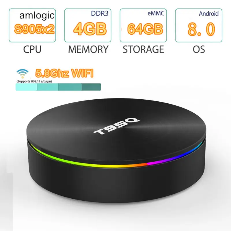 T95 t95q android tv box 8 14 gb 32gb 64gb amlogic s905x2 lpddr4 4k smart 5GHz Wifi BT4.1 Netflix tvbox | Электроника