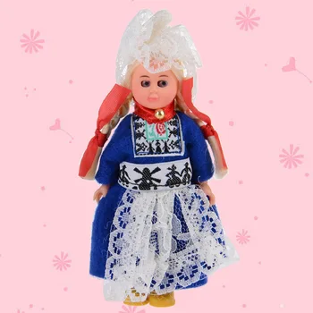 

Baby Ethnic Dolls 4inch Kid Toys Netherlands Woman Clothes Mini Ethnic Doll Girls/Boys Child International Fashion Doll 1002-001