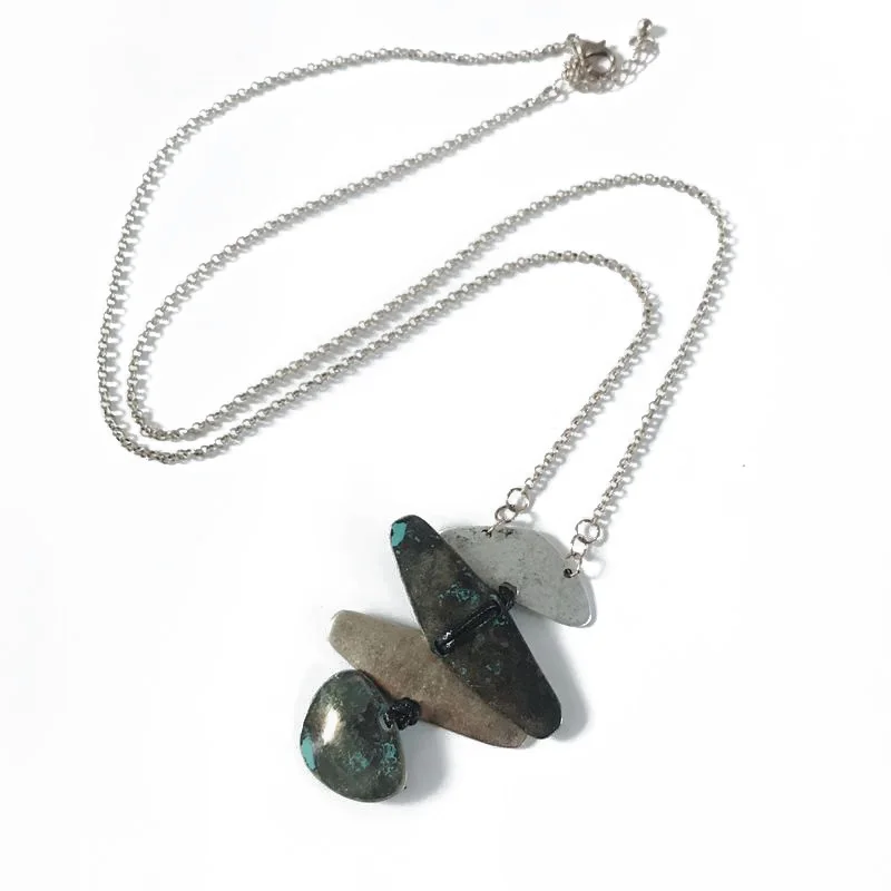 

Free Shipping Fashion Vintae Simple Long Pendant Irregular Alloy Necklace