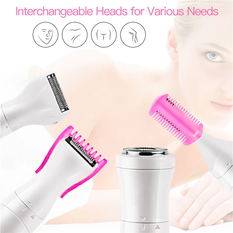 

CkeyiN 4 In 1 Electric Epilator for All Body Parts USB Rechargeable Protable Women Hair Removal Eyebrow Trimmer