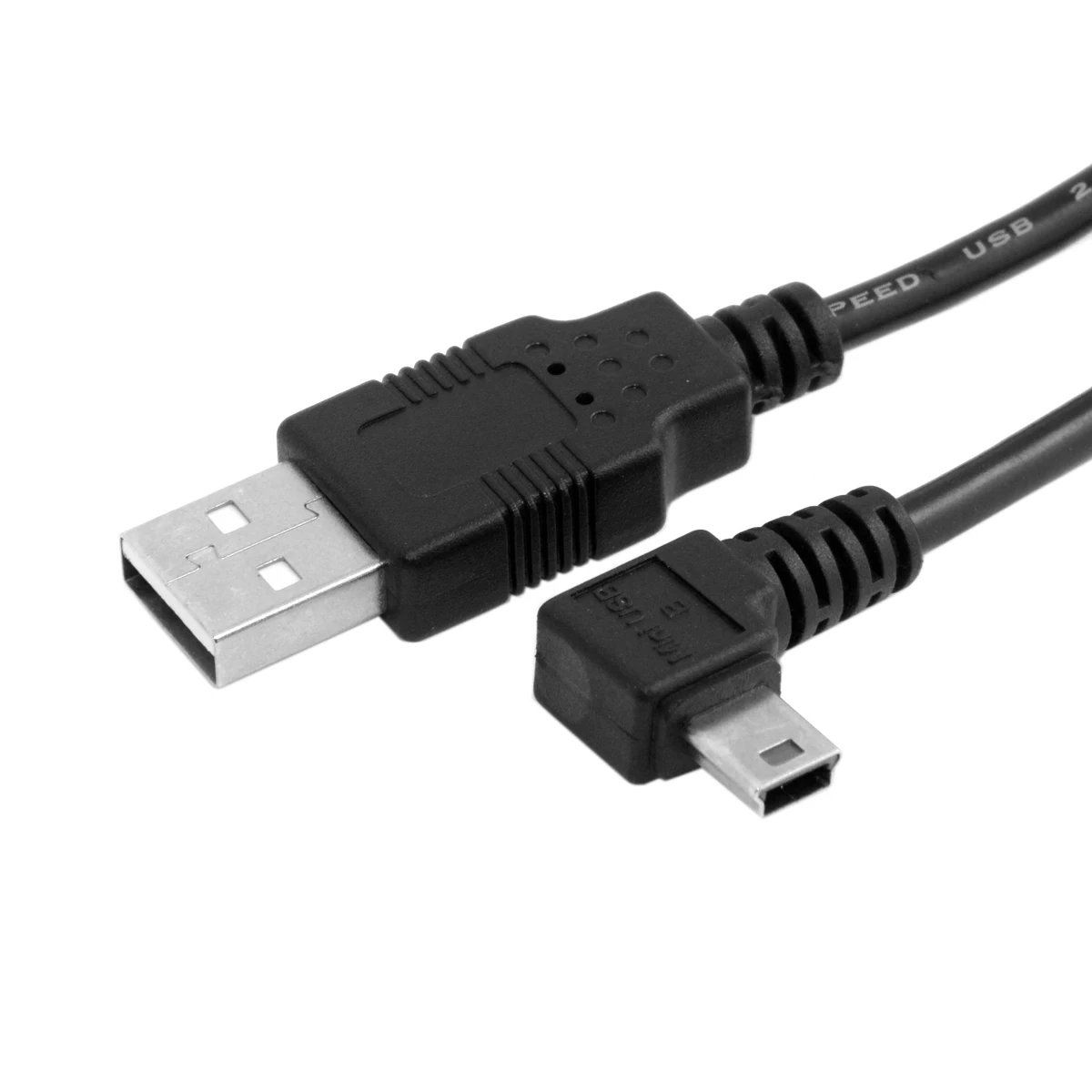 U2-057-LE мини-usb B Тип 5pin мужской левый Угловой 90 градусов к USB 2,0 Мужской кабель для передачи данных 0,5 м