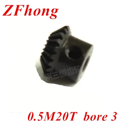 

2pcs 0.5m20t 20 teeth matel Bevel Gears Module 0.5 bore 3mm
