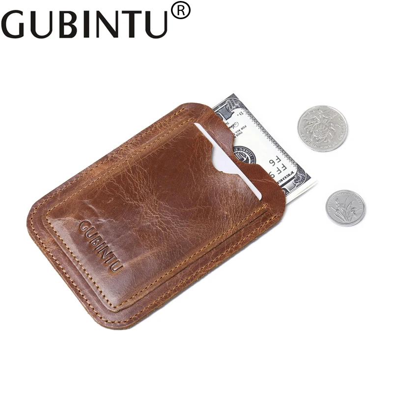 Модные тонкие кошельки GUBINTU из натуральной кожи с держателем для кредитных карт