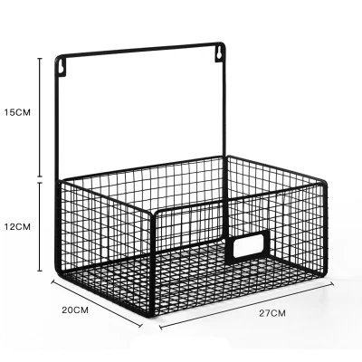 Органайзер для дома и офиса, офисный стол для хранения, подвесной стеллаж, корзина, металлическая, для спальни, ванной комнаты, украшение стола, черный, белый - Цвет: 1 layer black