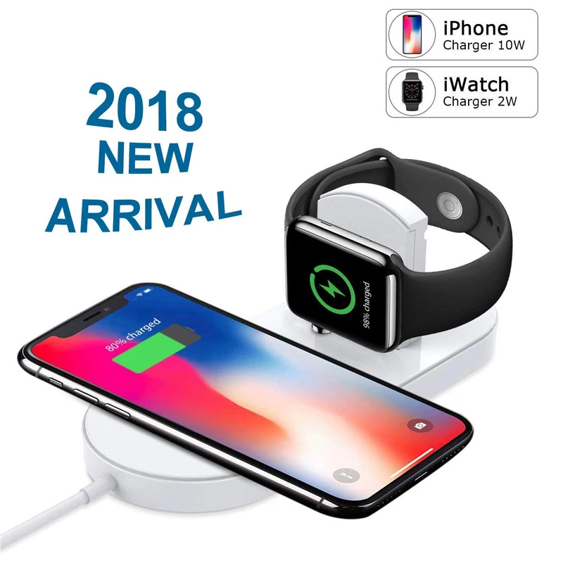  Magnetic Wireless Charger 2 in 1 Pad Stand Cable Compatible with Apple Watch Series 1/2/3 38mm 42mm