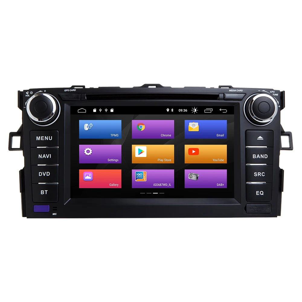 Clearance Double 2 Din Android 9.0 Car DVD Player For Toyota Auris Toyota Corolla Altis 2012 2013 GPS Navigation Multimedia AutoRadio Wifi 1