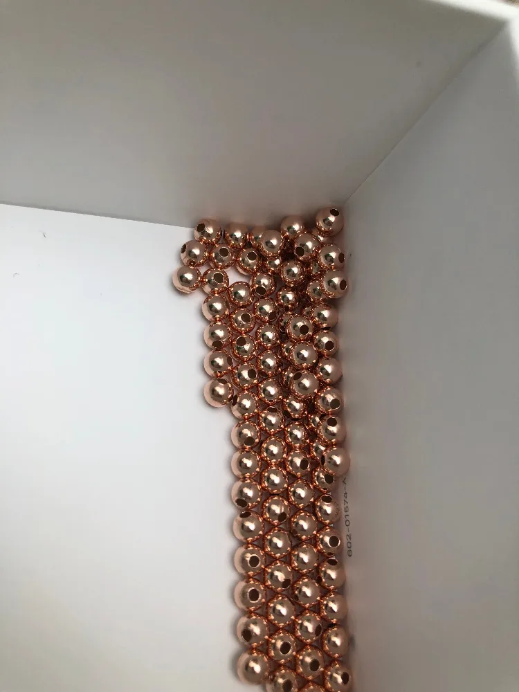 Круглые серебряные бусины Grnuine 3 мм из стерлингового серебра 925 пробы для