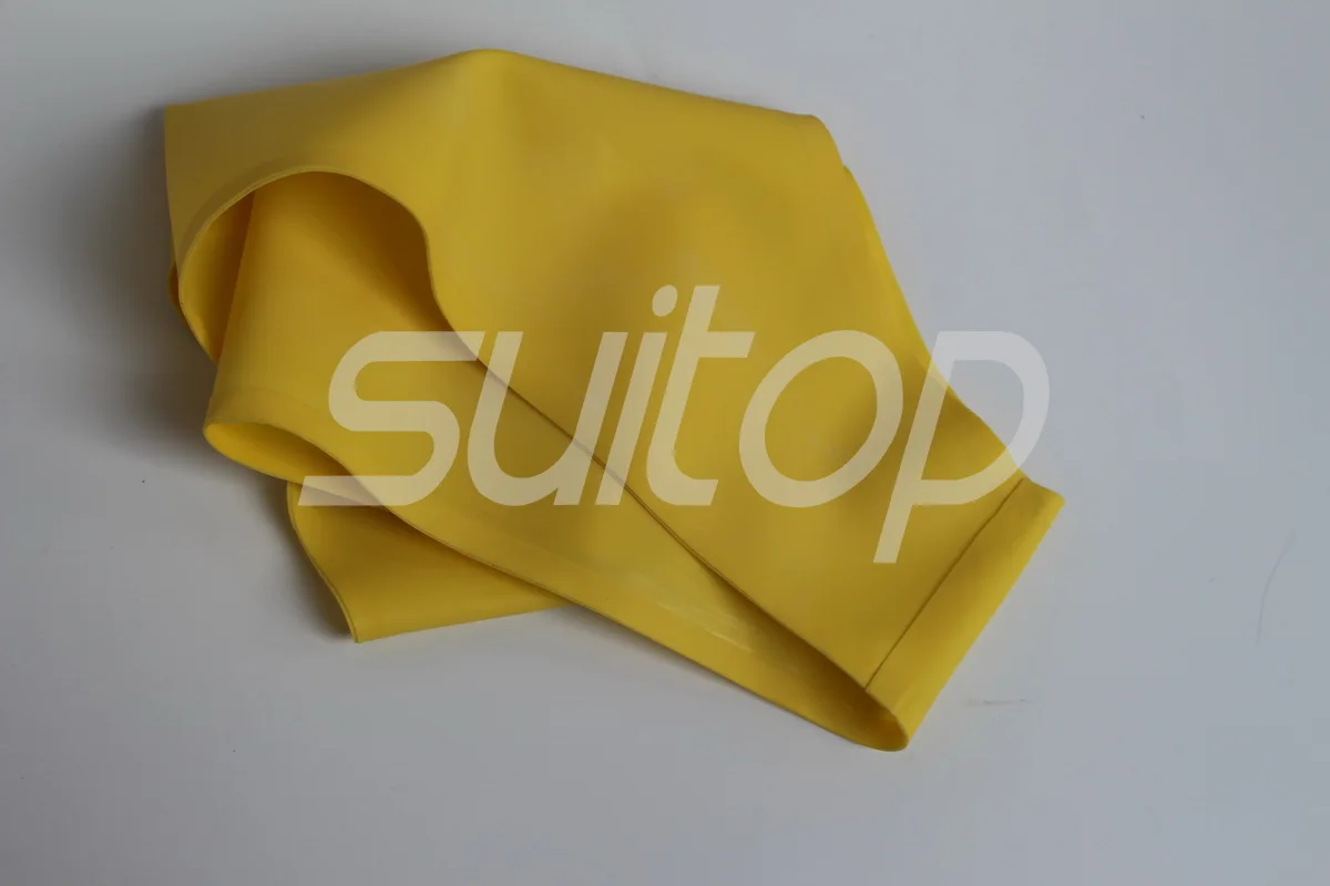 Suitop 0,4 мм латексные резиновые клееные леггинсы с передней молнией брюки - Цвет: Цвет: желтый