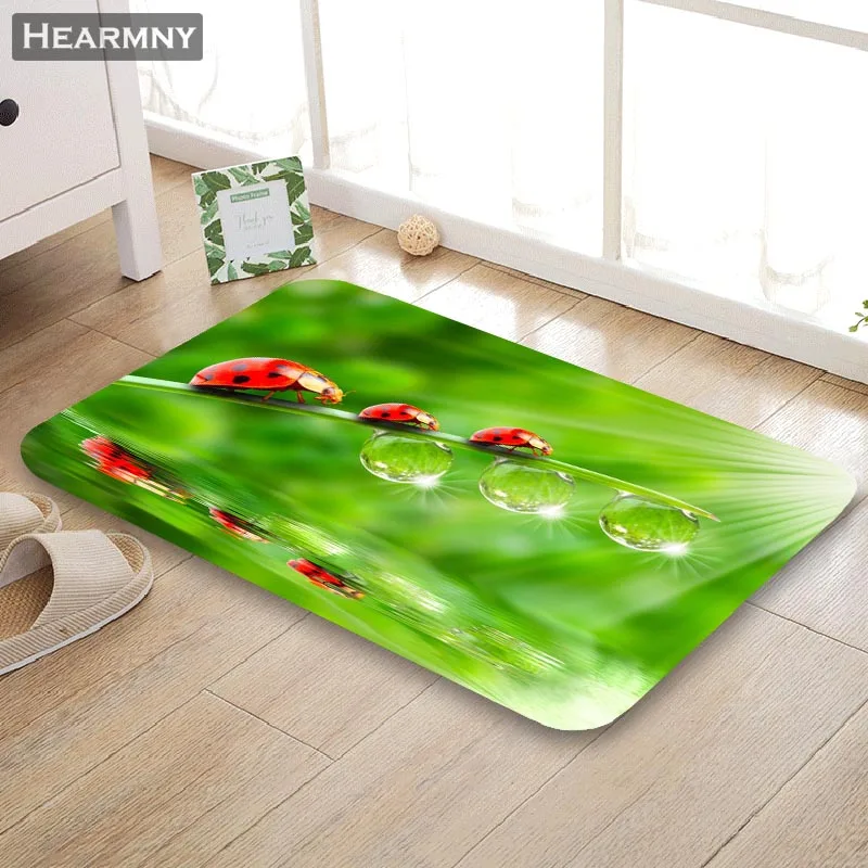 Billig HEARMNY Neue Ankunft Fußmatte Marienkäfer Home Matte Maschine Gemacht Anti Slip Teppich Wohnzimmer Flur Bad Matte Für Kinder geschenk