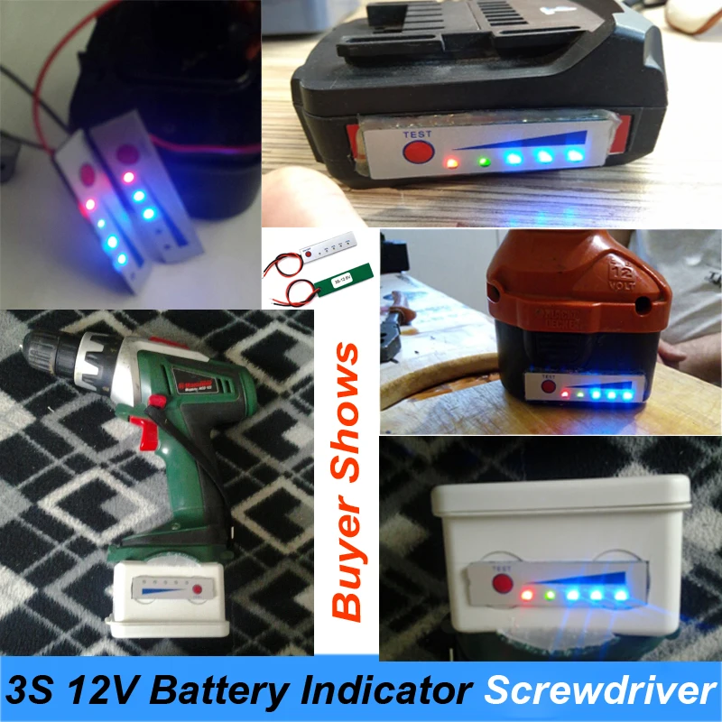 Screwdriver 12V Lithium Battery Capacity Tester Panel Electric Power Display Indicator Board batteries for screwdriver USE JY28