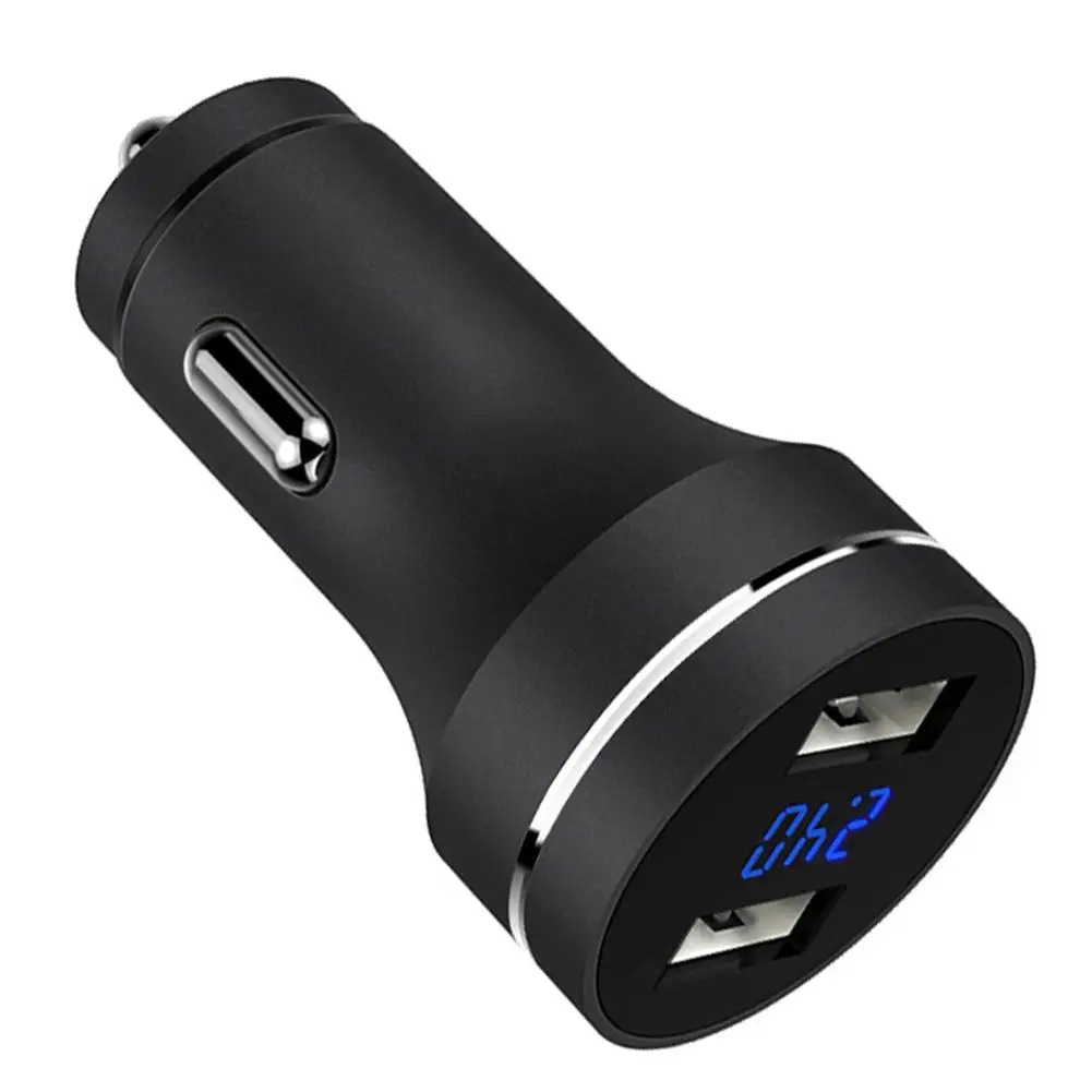 

Metal Dual USB Fast Charging Voltage Detection Car Phone Charger Power Adapter